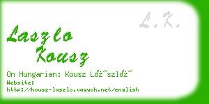 laszlo kousz business card